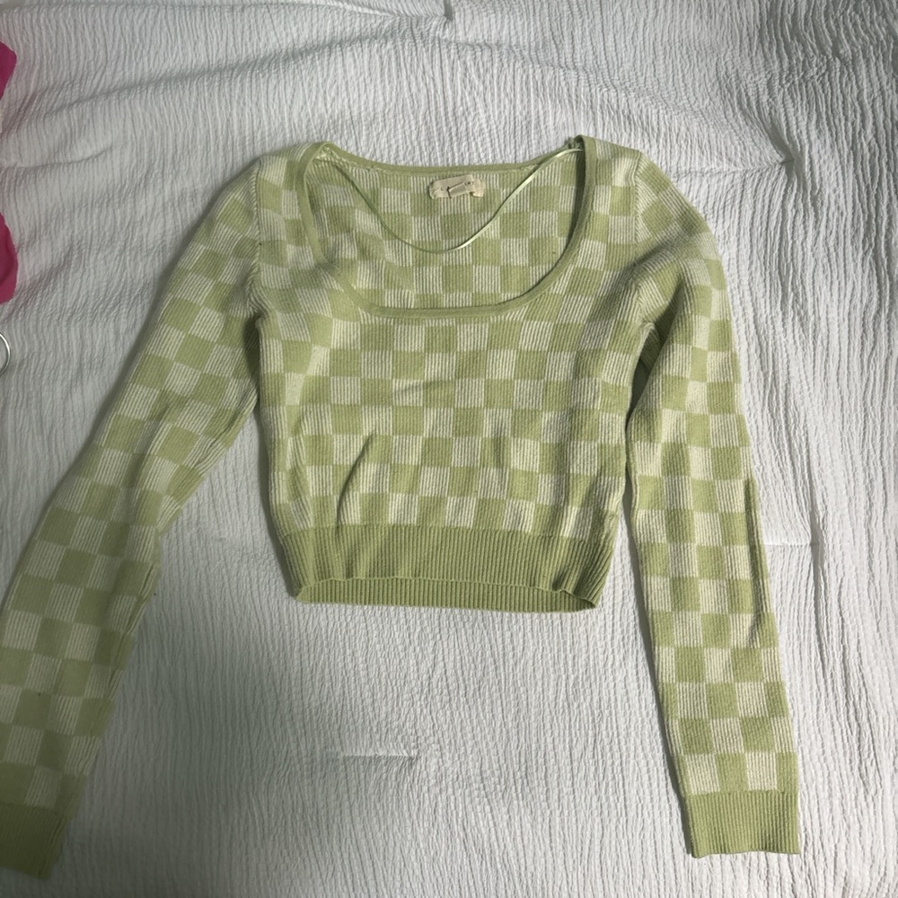 La Hearts Light Green Knit Top